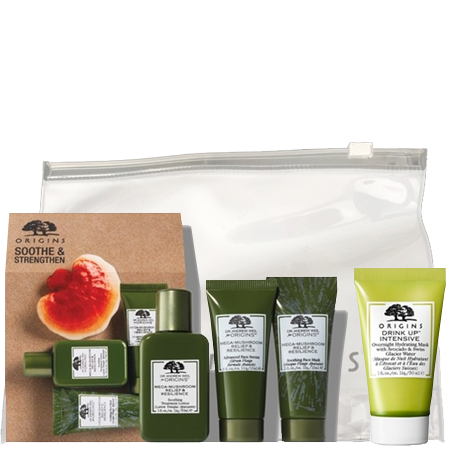 Mega Mushroom Set Soothe & Strengthen (4Items) เซ็ทผลิตภัณฑ์เพื่อฟื้นบำรุงผิวให้แข็งแรงแลดูสุขภาพดีจากกลุ่ม Mega-Mushroom