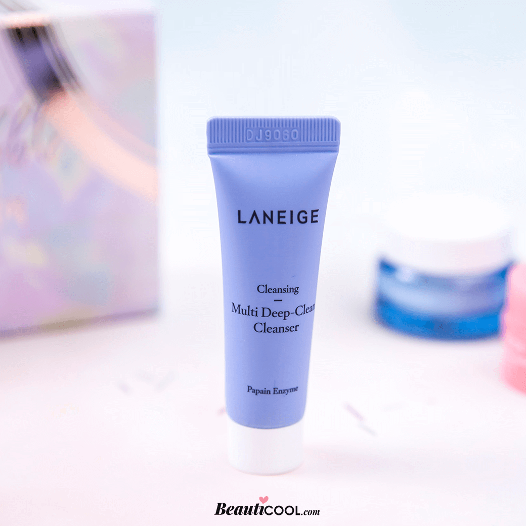 LANEIGE Cleansing Multi Deep-Clean cleanser 10 ml .  ผลิตภัณฑ์ทำความสะอาดผิวหน้า ประสานประสิทธิภาพในการขจัดสิ่งสกปรก มลภาวะ ออกจากผิว    พร้อมคุณสมบัติในการทำความสะอาดเมกอัพ และช่วยผลัดเซลล์ผิวอย่างอ่อนโยน เผยผิวสะอาด เพอร์เฟ็กต์ ในแบบคุณ