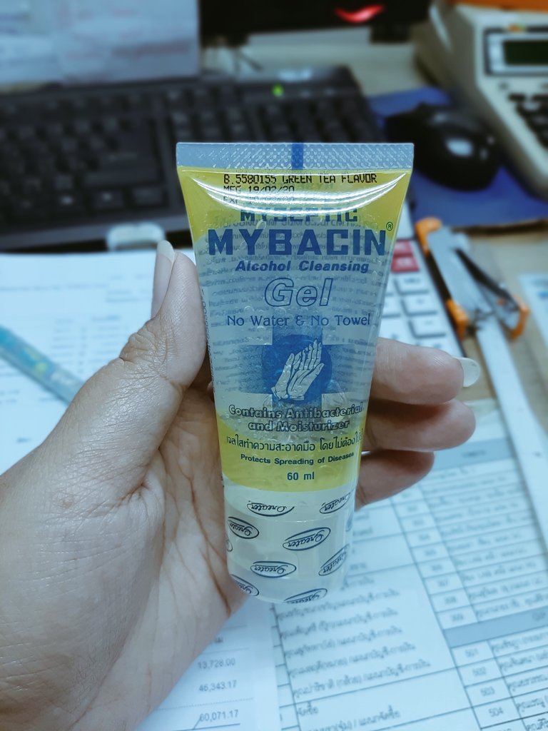 Myseptic Mybacin Alcohol Cleansing Gel 60ml #กลิ่นชาเขียว แอลกอฮอล์เจลล้างมือ ป้องกันการสะสมของแบคทีเรีย พร้อมส่วนผสมของมอยส์เจอร์ไรเซอร์เพื่อช่วยถนอมมือ