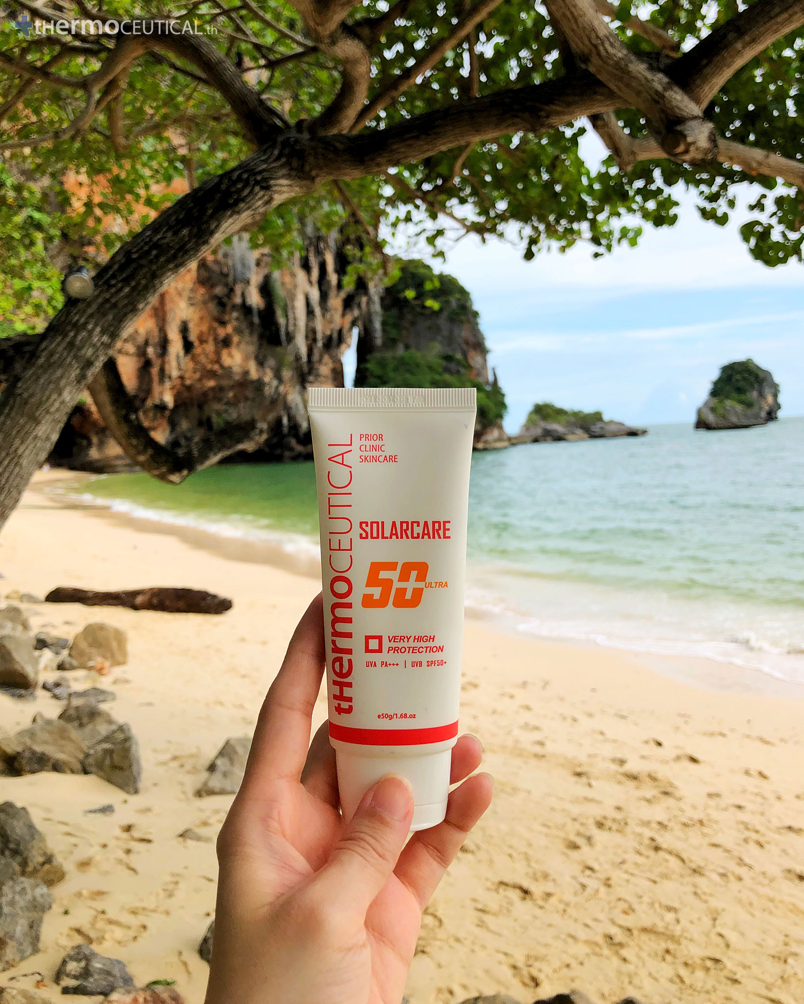 tHermoCEUTICAL SolarCare 50 Ultra 50ml ครีมกันแดดเวชสำอางจากเกาหลี SPF50+ PA+++ ทั้งปกป้อง ฟื้นบำรุง และปลอบประโลมผิวในหนึ่งเดียว พร้อม ARBUTIN ช่วยลดเลือนจุดด่างดำผิวไหม้แดดอีกด้วย